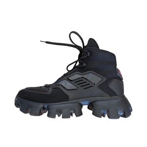 Prada Cloudbust Thunder Black Knit Fabric Sneakers